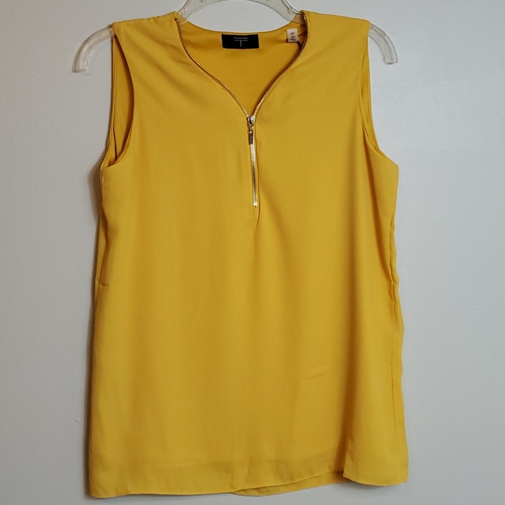 T Tahari Zipper Neck Sleeveless Blouse NWT